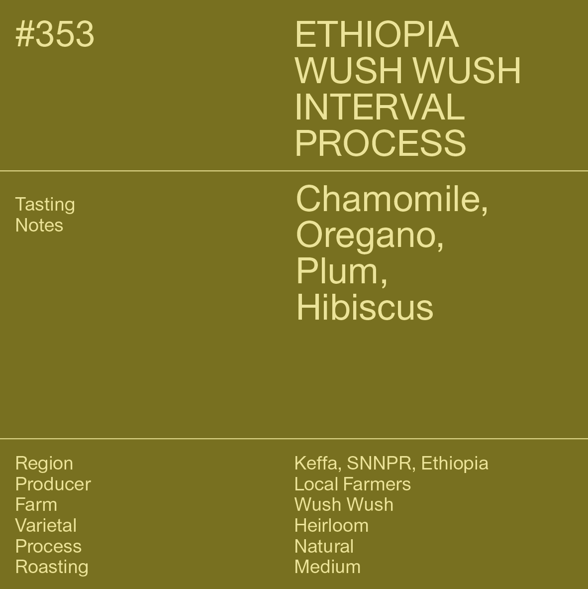 #353 Ethiopia Wush Wush Interval Process | Single Origin MAY Series
